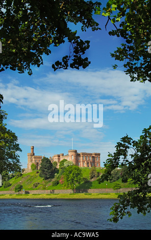 Inverness castle from the banks of the River Ness Highlands of Scotland EU UK GB Europe Stock Photo