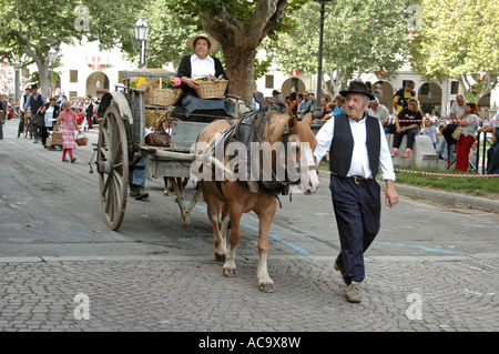 Asti Piemont Italy festival delle Sagre parade with traditional farmer customs Stock Photo