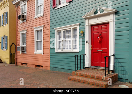 Colourful Georgetown houses near Washington DC USA Stock Photo