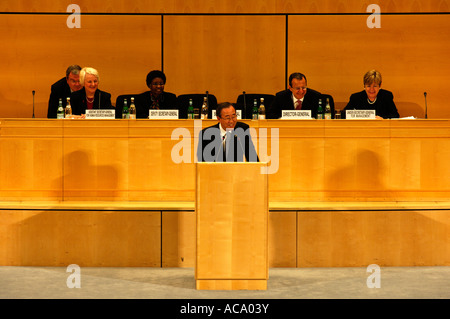 United Nations Secretary General Ban Ki-moon and members of his Cabinet, f.r.t.l. Assistant Secretary General, Office for Human Stock Photo