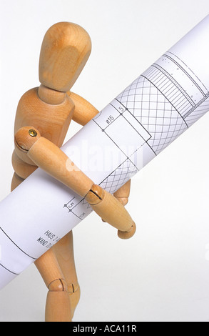 Wooden doll with diagram Stock Photo
