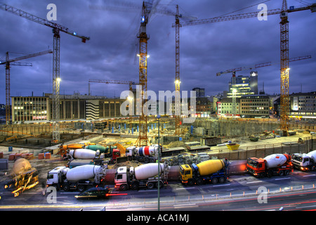 Construction site of the giant shopping Mall 'Limbecker Platz' by German Karstadt, Essen, North Rhine-Westphalia, Germany Stock Photo