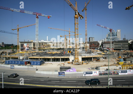 Construction site of a giant Karstadt shopping Mall 'Limbecker Platz', Essen, North Rhine-Westphalia, Germany Stock Photo