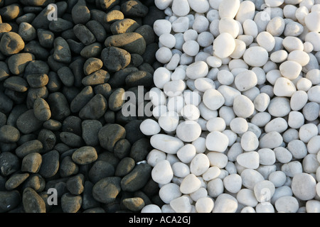 Black and white pebbles Stock Photo