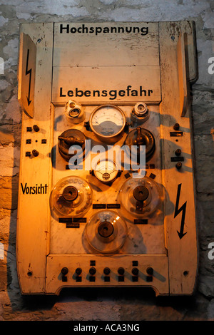 Historic fuse box, Roentgen cabinet from 1905, exhibit at German Roentgen Museum, Remscheid-Lennep, Germany Stock Photo