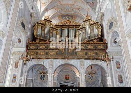 Religious foundation Goettweig, collegiate church, baroque organ, Lower Austria, Austria Stock Photo