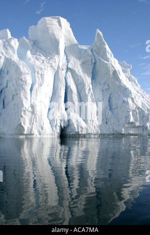 Spectacular iceberg reflections in Antarctica Stock Photo