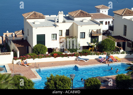 Spanish properties with swimming pool at La Herradura on the Costa Tropical near Almunecar southern Spain Europe EU Stock Photo