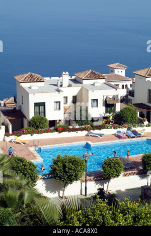 Spanish properties with swimming pool at La Herradura on the Costa Tropical near Almunecar southern Spain Europe EU Stock Photo