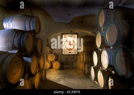 Brandy cellar in the Bodega Suau on Majorca, Spain Stock Photo