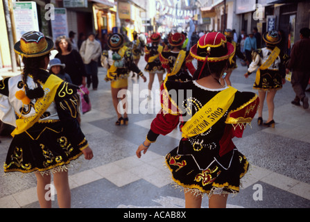 Caporal dancers - Puno Week festival, Puno, PERU Stock Photo