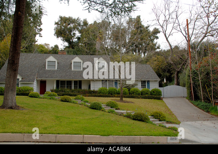 Middle class neighborhood Pasadena California Stock Photo
