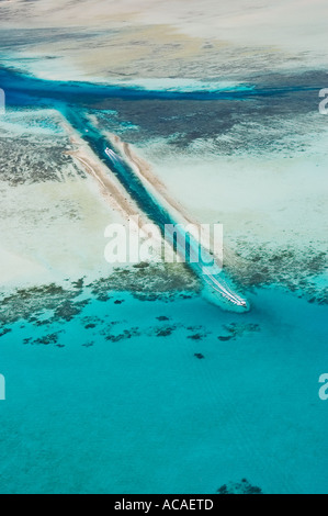 An aerial view of German Channel the Rock Islands of Palau Micronesia Pacific Ocean Stock Photo