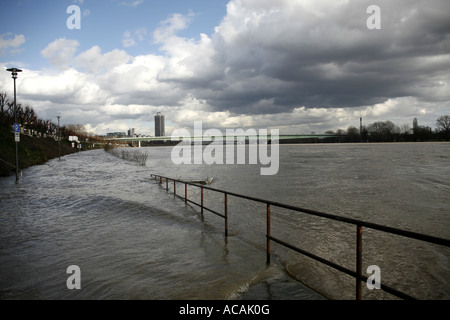 Rhine flooding, April 2007, Cologne, North Rhine-Westphalia, Germany Stock Photo