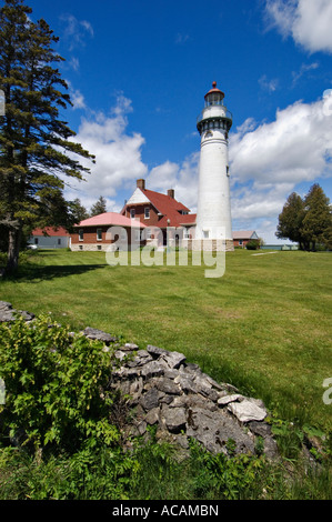 Seul Choix Point Lighthouse Lake Michigan Near Manistique Michigan Stock Photo