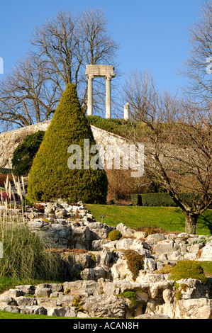 Roman columns, Nyon, Vaud, Switzerland Stock Photo