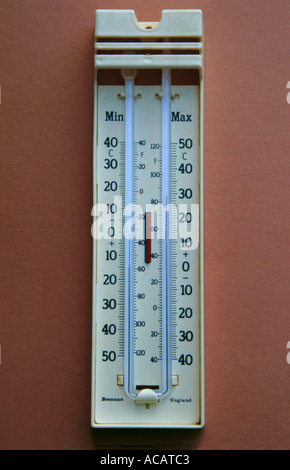 glass mercury max min thermometer with