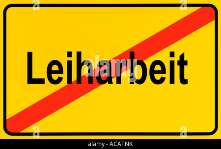 German city limits sign symbolising end of temporary employment