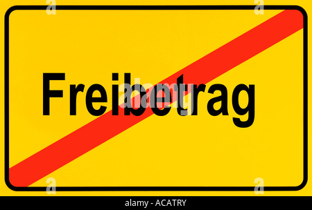 German city limits sign symbolising end of personal exemption Stock Photo