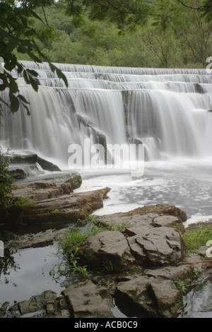 Weir in Monsal Dale, Derbyshire Stock Photo