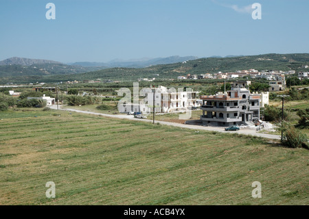 Aerial view of Kissamos (Kastelli) town, greek isle of Crete Stock Photo