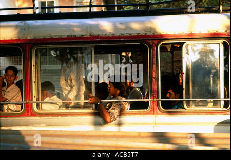 Indian Bus, Baga, Goa, India. Stock Photo