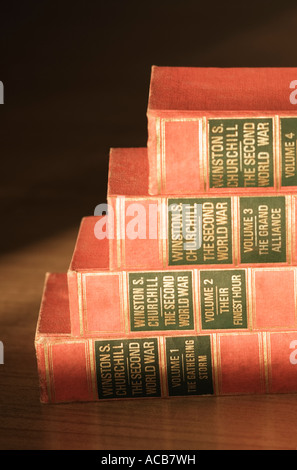 Close-up of four vintage books Stock Photo