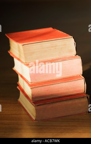 Close-up of four vintage books Stock Photo