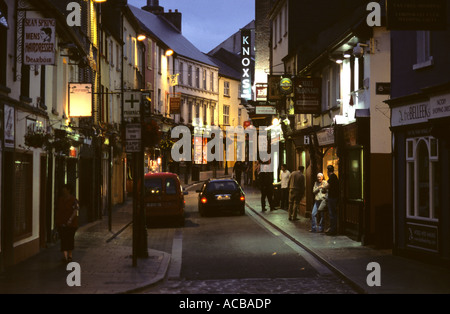 Evening scene in the centre of the town of Ennis, Co Clare, Republic of Ireland. Stock Photo