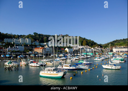 Early winters morning in St Aubin s Harbour Jersey Stock Photo