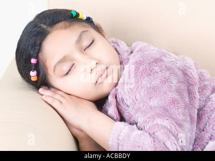 Close-up of a girl sleeping Stock Photo