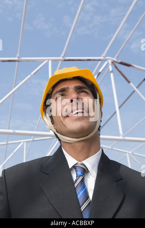 Close-up of an architect at a construction site Stock Photo