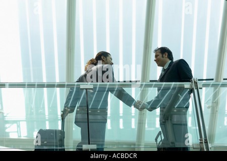 Low angle view of two businessmen shaking hands Stock Photo