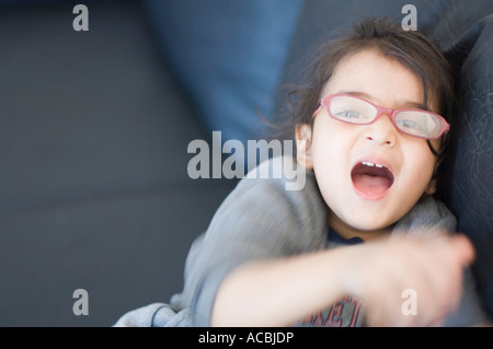 Portrait of a girl laughing Stock Photo