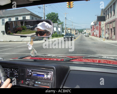 Driving Through Intersection Stock Photo