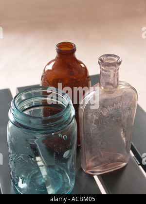 Old Bottles and Jars Stock Photo