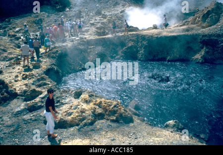 Sulphur springs volcanic mud pools Soufriere St Lucia West Indies Caribbean Stock Photo