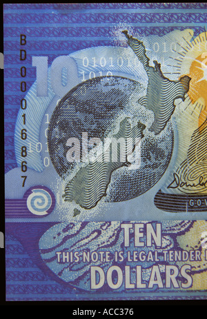 New Zealand Currency Milennium 10 ten dollar bill note Stock Photo