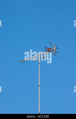 uhf yagi antenna used for television reception Stock Photo
