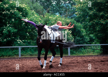 Young caucasian woman with athletic body shape is indoors at daytime Stock  Photo by mstandret