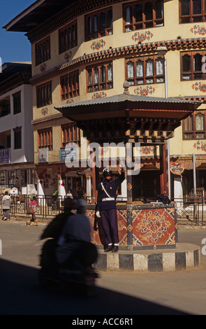 A traffic policeman in Thimpu Bhutan Stock Photo