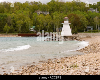 Lion's Head Lighthouse, Georgian Bay, Ontario Stock Photo