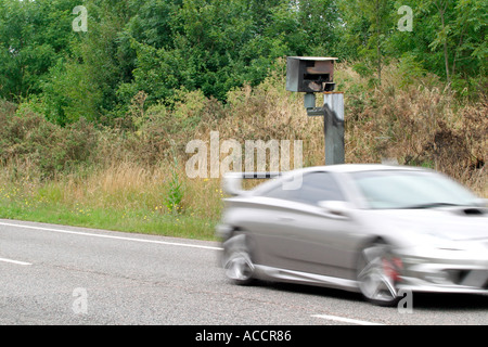 Gatso speed camera near Peterborough Cambridgeshire approaching junction for A1M Stock Photo
