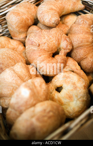 Croissants in a basket. Stock Photo