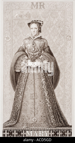 Mary I, 1516 – 1558, aka Mary Tudor.  Queen of England and Ireland. Stock Photo