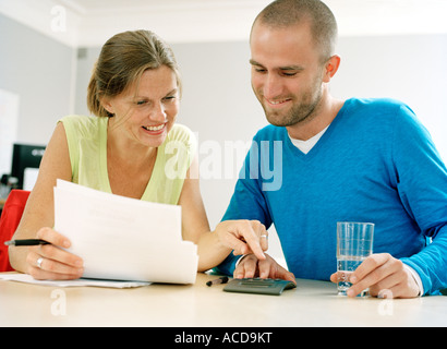 Two colleagues working. Stock Photo