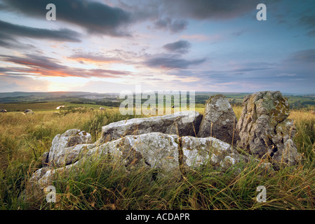 'Five Wells' chambered burial site on Taddington Moor in Derbyshire 'Great Britain Stock Photo