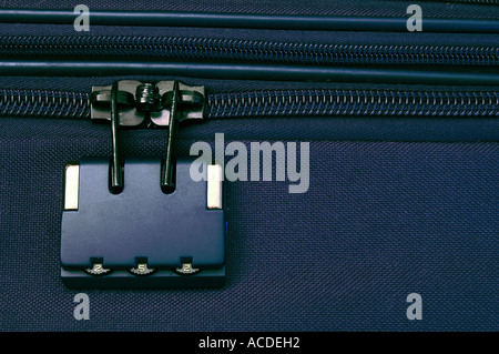 Luggage safety suitcase zipper locked up for security Stock Photo