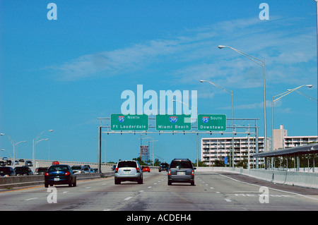 Highway street signs Stock Photo