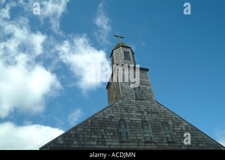 Church in Achao Chiloe Island Chile Stock Photo
